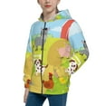 thumbnail image 2 of Pofeuu Farm Animals 3 Print Teenage Zipper Hoodie Sweatshirts Hooded Casual Jackets With Pocket For Boys Girls-Medium, 2 of 6