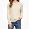 thumbnail image 3 of Afuyipoi Girls Cable Knit Pullover Sweater Crew Neck Top for Kids Size 0-13Y Fall Winter Casual White Size 12M, 3 of 8