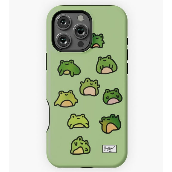 Cute Frogs Doodle Pattern GA1179 Phone Case for iPhone 11 to 17 Pro Max