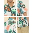 thumbnail image 6 of INSPIRE CHIC Men's Shirts Short Sleeve Floral Printed Button Front Beach Hawaiian Shirt 38 White Red, 6 of 6