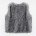 thumbnail image 6 of AUNVITO Women's Warm Faux Fur Sleeveless Vest Winter Solid V-Neck Long Coat Jacket Casual Party Outwear, 6 of 6