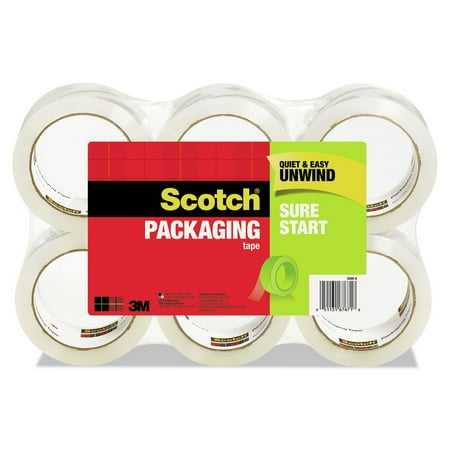 UPC: 0051131676718 | Scotch Sure Start Packaging Tape  Clear  6 / Pack (Quantity)