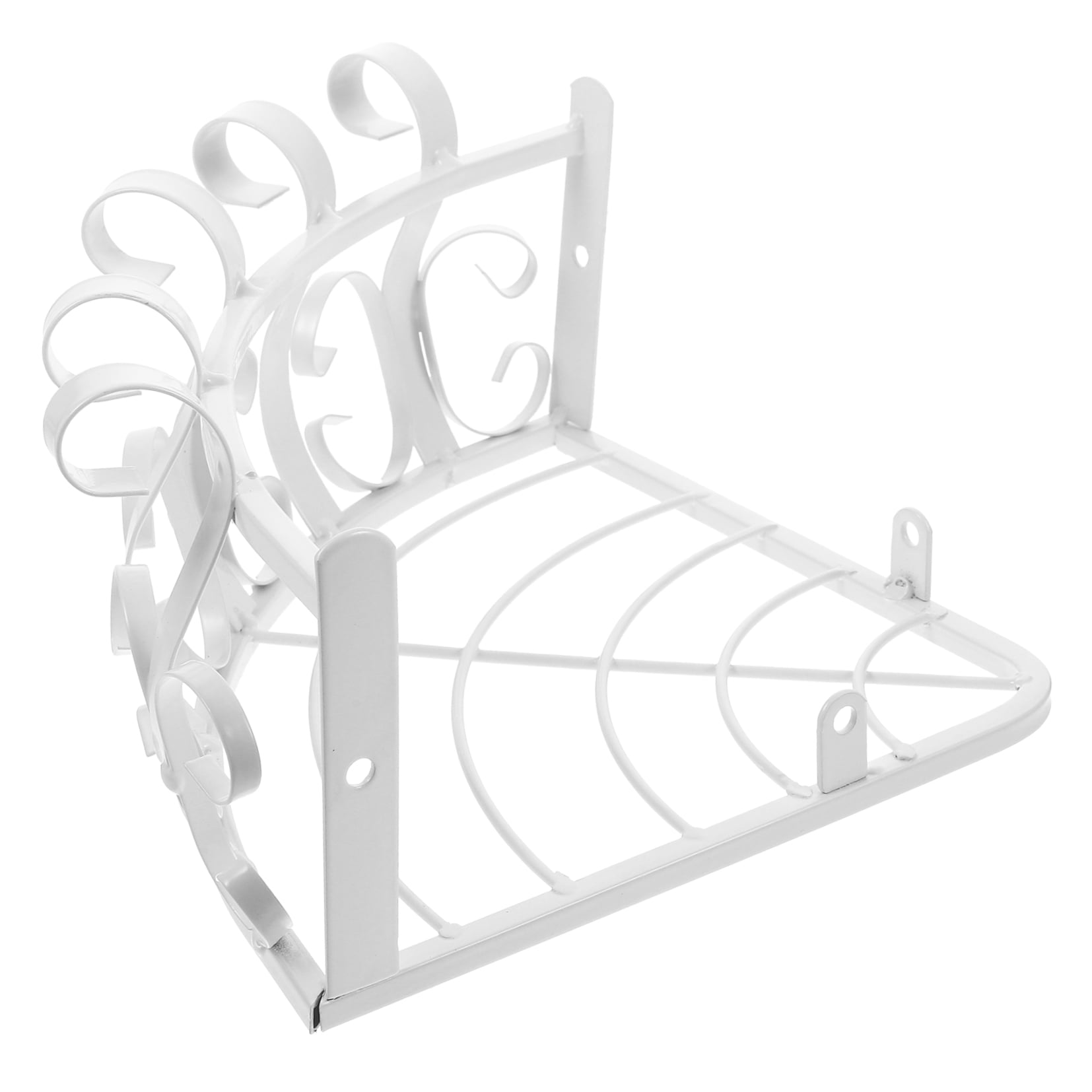 3-Piece Porch Rail Set with Corner Shelf, Hanging Semicircle Flower Pot Rack for Outdoor Garden Decor