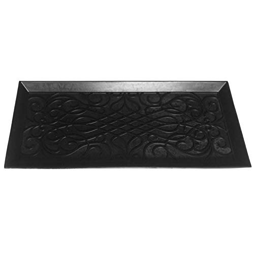 Superio Rubber Boot & Shoe Tray, 34 x 14 x 2 Rectangle, Heavy Duty, Protects Floors from Water and Dirt, Waterproof for All Weather Indoor Outdoor Use,