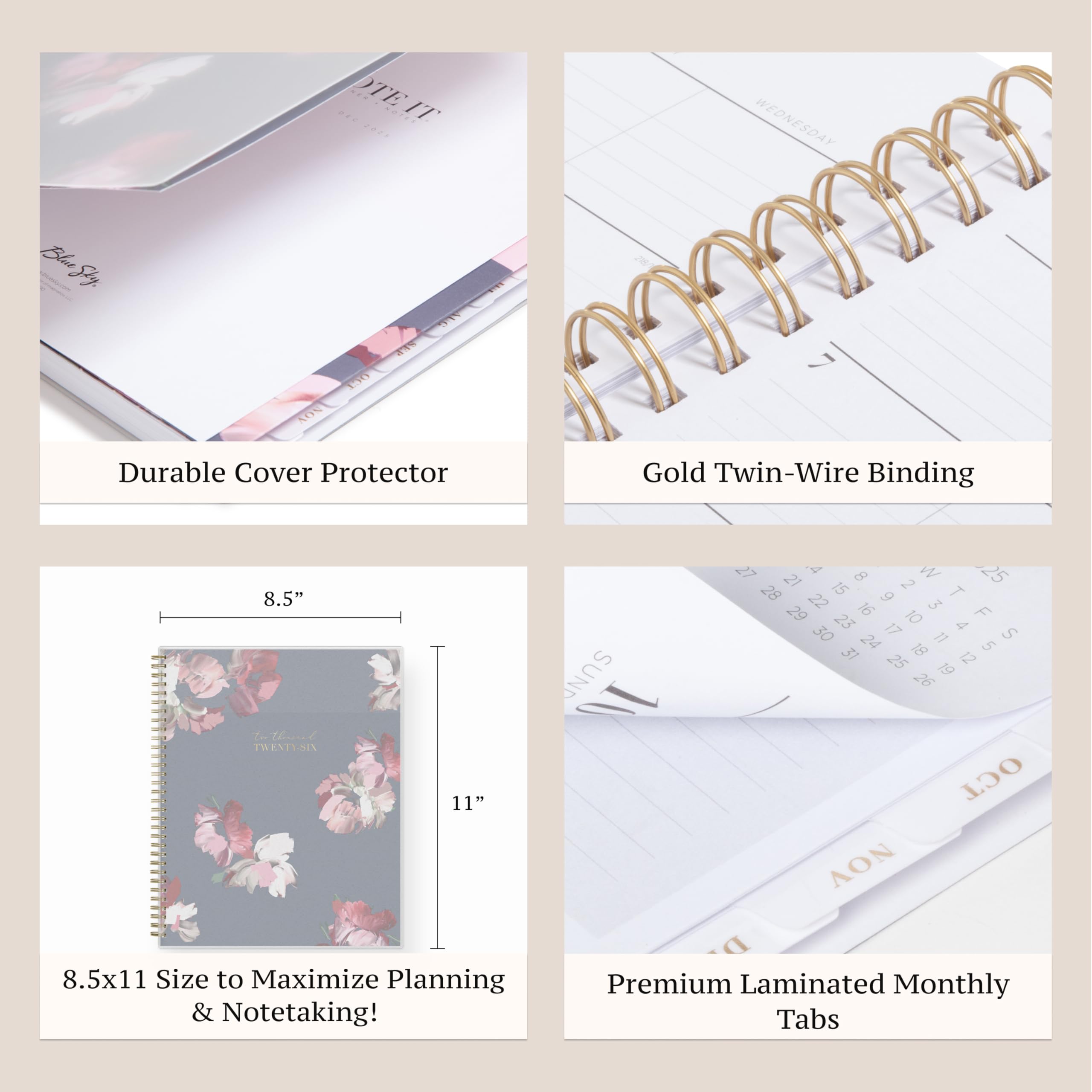 Blue Sky Life Note It 2026 Weekly & Monthly Planner - 7x9 Inch, Twin Wire Bound, With Storage Pocket & 50 Note Sheets, Marina Color - View #12