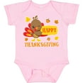 thumbnail image 3 of Inktastic Happy Thanksgiving with Cute Turkey and Leaves Boys or Girls Baby Bodysuit, 3 of 5