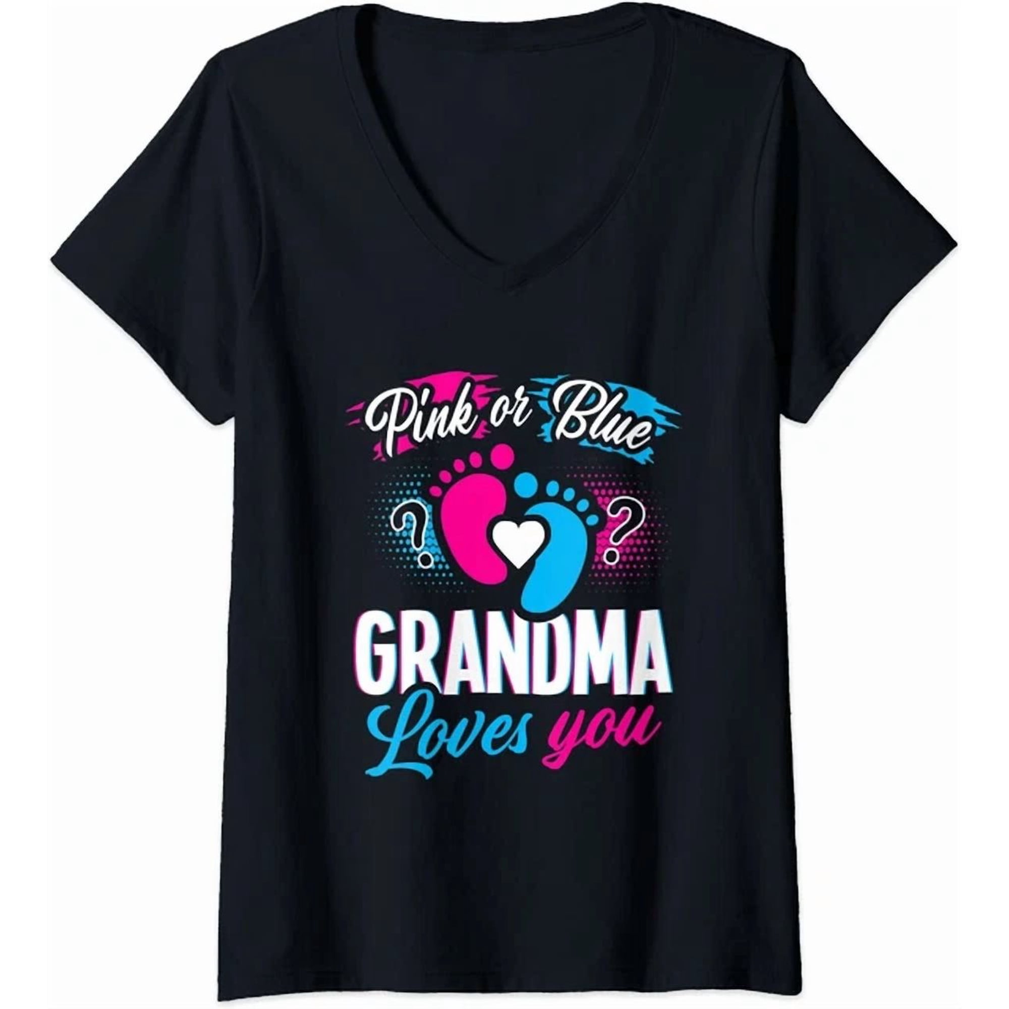 Pink Or Blue Grandma Loves You Gender Baby Reveal Tshirt BLACK Unisex S-5XL Hot Trending Shirt, Vintage Birthday Gift
