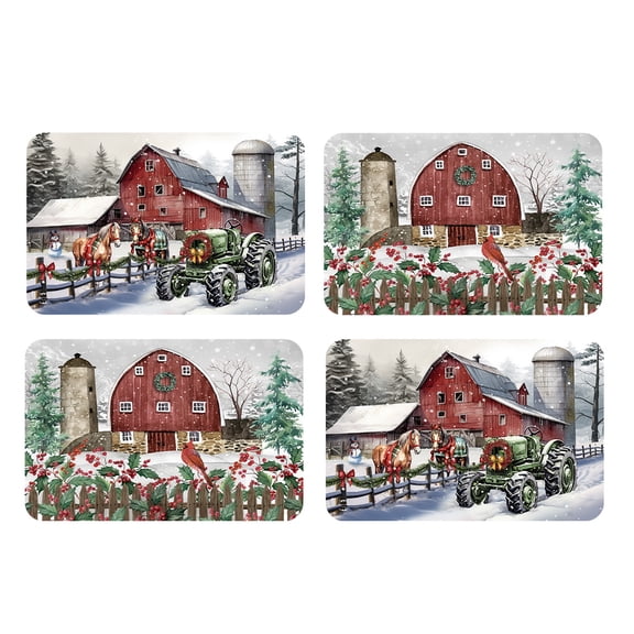 Briarwood Lane Christmas Double Sided Placemat (4-pack) 17x11.25 Country Winter For Christmas Placemat