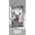 thumbnail image 4 of Reindeer Wildlife Chic Shabby Wooden Sign, Country Style, Rustic Farmhouse Gifts, Floral Poster For Bedroom Living Room Bathroom Kitchen Man Cave Wall Decor 6x12 inches, 4 of 7