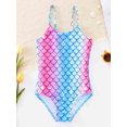 thumbnail image 3 of Usaibhir Girls One Piece Swimsuits with Adjustable Straps Multicolor Bathing Suits Kids Beach Swimwear for 2-8 Years, 3 of 9
