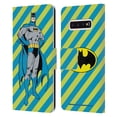 thumbnail image 1 of Head Case Designs Officially Licensed Batman DC Comics Vintage Fashion Stripes Leather Book Wallet Case Cover Compatible with Samsung Galaxy S10, 1 of 6