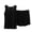 Black, variant on Wyobmus Womens Plus Size Pajama Set Summer Loose Cotton Sleewear Solid Sleeveless Front Pleat Tops Elastic Waist Short Two-Piece Pajama Sets X-5X Green