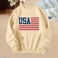 thumbnail image 2 of WEAIXIMIUNG Maternity Sweatshirt U.S.A Letter Graphic Thermal Print Hoodie, 2 of 3