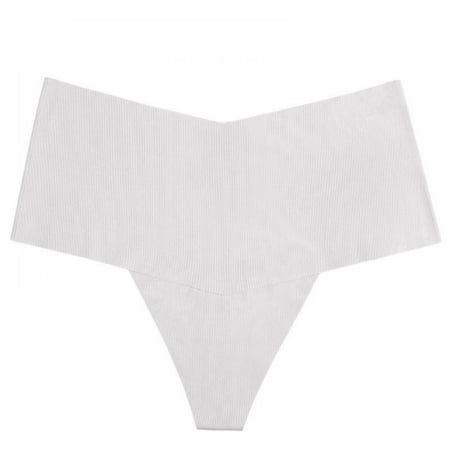

Xmarks Seamless Thongs for Women No Show Thong Underwear White S