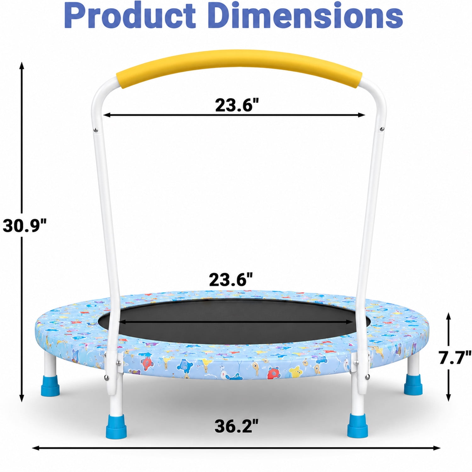 LIZEVINC 36" Trampoline Indoor Trampoline with Handle,Blue