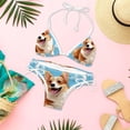 thumbnail image 6 of Corgi Dog Women's Bikini Set with Detachable Sponge and Adjustable Strap, Two-Pack, Ideal for Swimming and Beachwear, 6 of 6