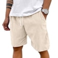 thumbnail image 3 of Dwelliawo Men's Shorts Stylish Wide Leg Corduroy Short Beach Casual Drawstring Shorts Pant with Pockets Elastic Waist Shorts Beige 2XL, 3 of 7
