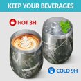 thumbnail image 4 of 12oz Stemless Wine Tumblers Snow Camo Tree Trunks Pattern Vacuum Insulated Stainless Steel Travel Tumbler Cups Mug with Lid and Straw for Champaign,Cocktail,Beer with Cleaning Brush, 4 of 5