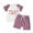 Purple, variant on Bagilaanoe 2pcs Toddler Baby Girl Shorts Set Short Sleeve Letter Print T Shirt Tops + Shorts 6M 12M 18M 24M 3T Kids Casual Summer Clothes