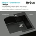 thumbnail image 4 of KRAUS Quarza 25 Dual Mount Single Bowl Granite Kitchen Sink in White, 4 of 14