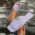 thumbnail image 2 of Purple Womens Casual Square Toe Exposed Toe Flat Sandals For Spring And Summer All-Match Outdoor Beach Wear Slip-On Comfortable Size 43, 2 of 9