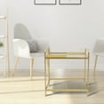 thumbnail image 6 of Miumaeov Modern SideTable Sofa Table Gold 2-Tier End Table with Handle for Bedroom Living Room, 6 of 10