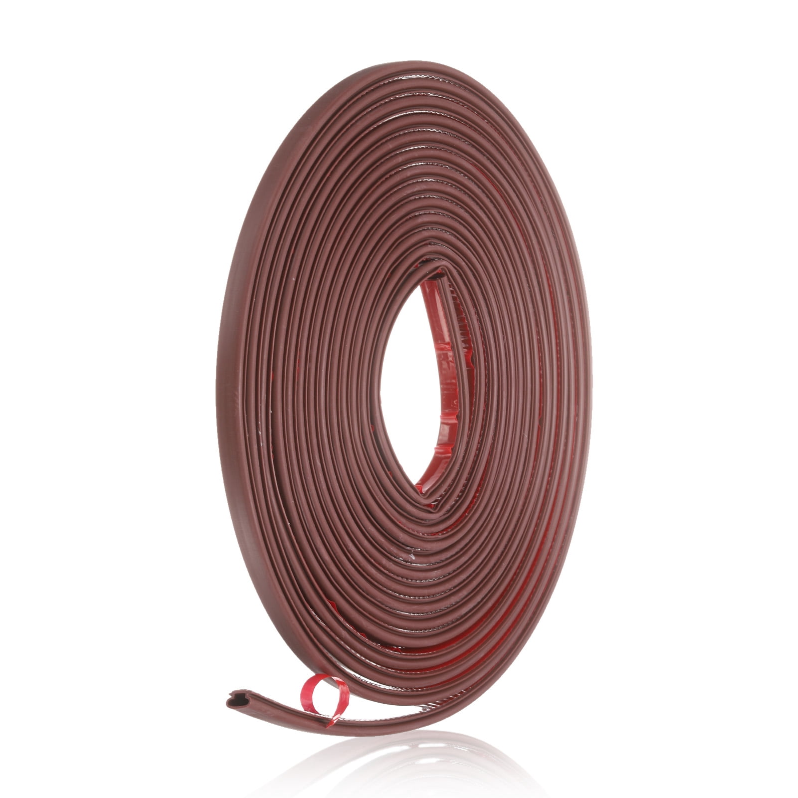 Uxcell Rubber Weather Stripping Door Seal 40ft x 9mm Self-Adhesive D-Shape Door Seal Strip Soundproof Waterproof for Door Frame Windows Insulation Large Gap, Brown