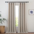 thumbnail image 4 of NICETOWN Semi Sheer Linen Curtains for Bedroom, Light Filtering Privacy Window Curtains Rod Pocket Back Tab Neutral Farmhouse Faux Linen Curtains for Home Office, 52"x96", Oatmeal, 2 Panels, 4 of 9