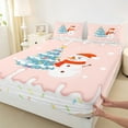 thumbnail image 3 of jejeloiu Merry Christmas Tree Full Size Sheets,Cute Snowman Bed Sheets,Ice Cream Dessert Sheet Sets For Girls,Breathable Room Decorative,4 Pieces, 3 of 7