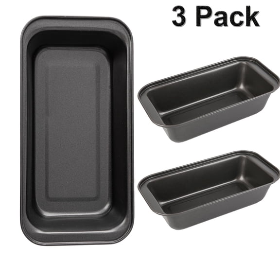 LIMICAR Loaf Pan, 3-Piece Nonstick Bread Pan for Baking,8x4 In Carbon Steel Bread Loaf Pan, Oven-Safe, Easy Clean, Perfect for Homemade Bread and Pound Cakes
