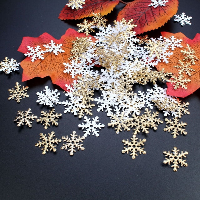 Adornos navideños, copos de nieve, fiestas de bodas, tirar trozos de papel, copos de nieve falsos, adornos navideños
