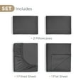 thumbnail image 4 of Martex 4-Piece Queen Sheet Set | 100% Supima Cotton 700TC Sateen | Charcoal Gray, 4 of 9