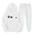 thumbnail image 2 of successthop 2 Piece Lounge Set Women Long Sleeve Hoodie and Jogger Sweatpant Heartbeat Claws Fall Streetwear with Pocket, 2 of 7