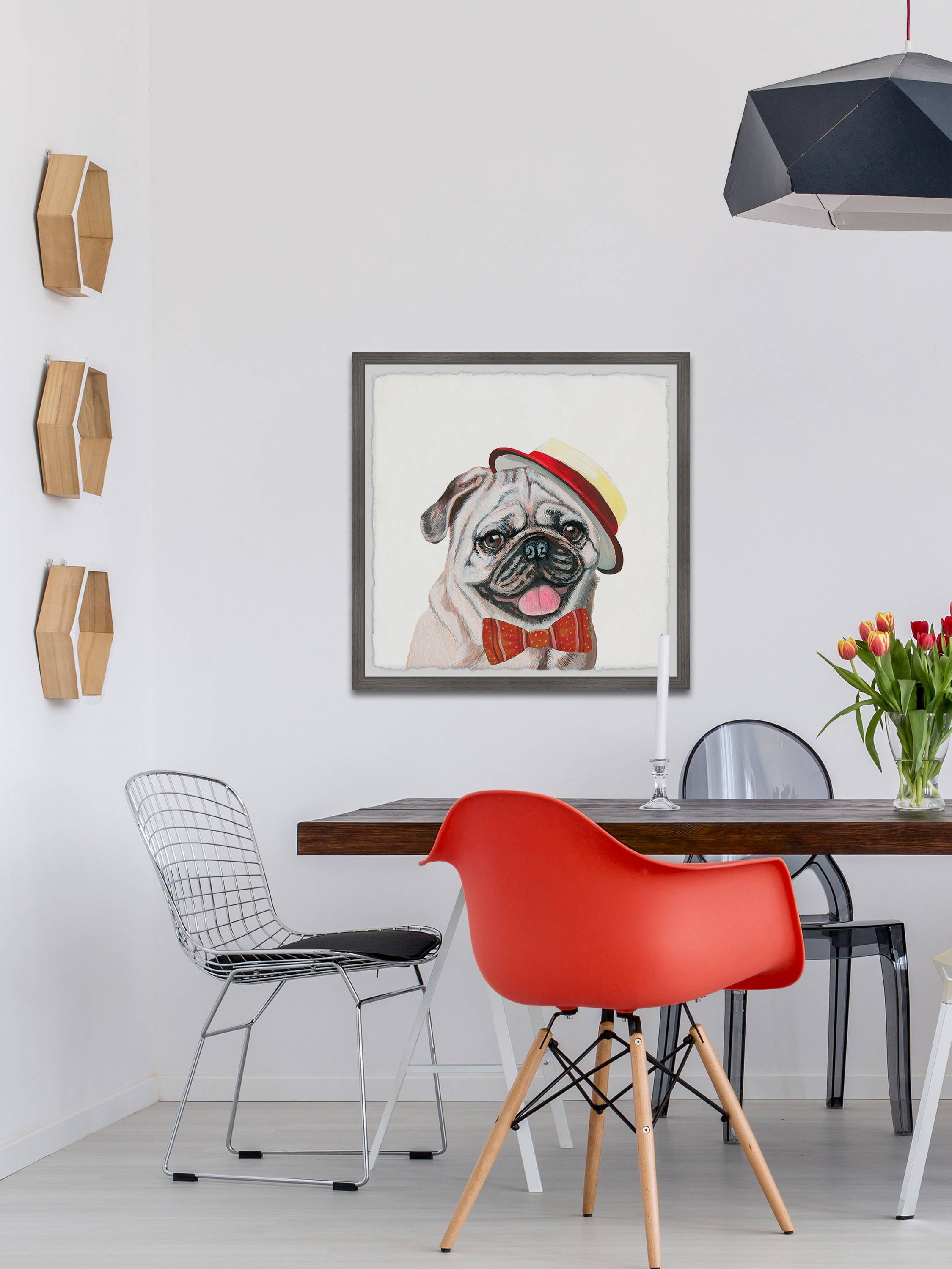 Marmont Hill "King Pug" Framed Painting Art Print, 24.00" x 1.50"