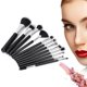 thumbnail image 4 of Brocha de maquillaje Ticfox 12 piezas cosmética portátil negra para sombra de ojos base y polvo, 4 of 10