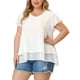thumbnail image 2 of Women's Plus Size Top Casual Flare Sleeve Double Layers chiffon Blouse White 4X, 2 of 7