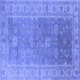 thumbnail image 1 of Ahgly Company Machine Washable Indoor Square Oriental Blue Traditional Area Rugs, 4' Square, 1 of 4