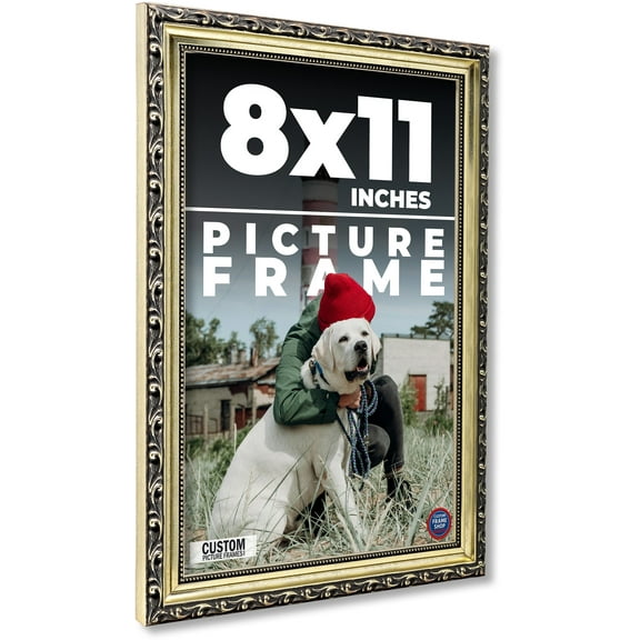 8x11 Frame Silver Solid Wood Picture Frame Width 1.125 Inches | Interior Frame Depth 0.375 Inches |