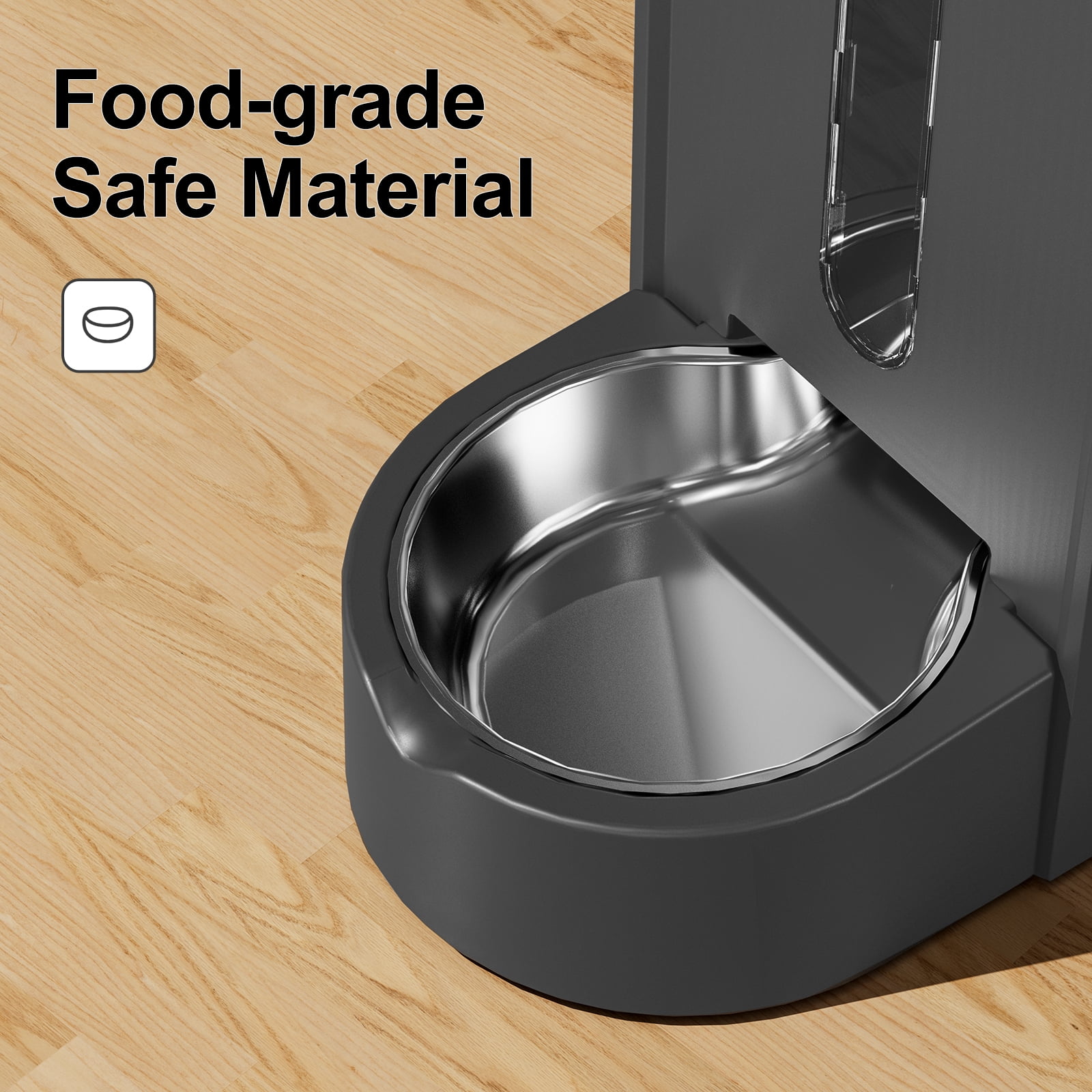 Nomipaw Cat Dog Feeder and Waterer - Automatic Gravity Feeding - Two-in-One - 1.6 Gallon Each Feeder - Dark Gray