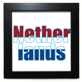 thumbnail image 1 of Netherlands Country Flag Name Black Square Frame Picture Wall Tabletop, 1 of 3
