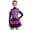 Purple, variant on Kids Girls Cold Shoulder Long Sleeve Tiered Skirt Leotard Sequins Jazz Dance Dress Salsa Rumba Stage Performance Purple 16