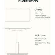 FitStand Electric Height Adjustable Standing Desk, 40x24 One-Piece Desktop Sit Stand up Desk with 176 lbs Load, 4 Memory Heights & 2 Hooks for Home Office, Maple