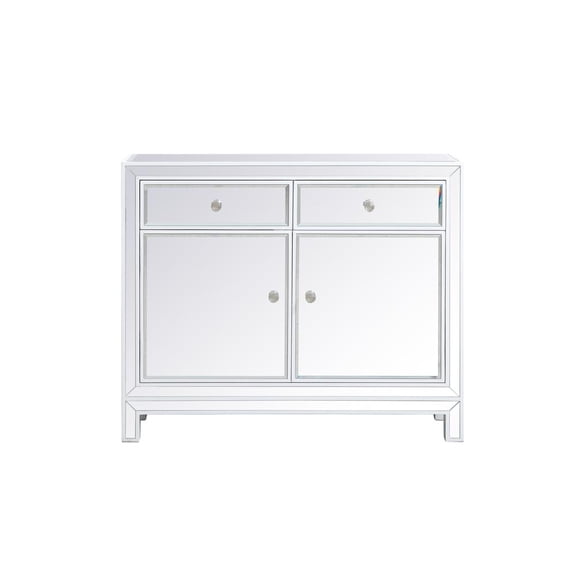 38 inch mirrored nightstand in white