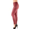 thumbnail image 2 of LAVRA Women's Faux Leather Vinyl Liquid Leggings, 2 of 3