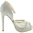 thumbnail image 2 of Bella Marie Womens Helena-20 Ankle Strap Platform Peep Toe Glitter Party Dress Heels, 2 of 4