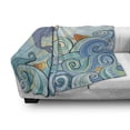 thumbnail image 3 of Sea Animals Soft Flannel Fleece Throw Blanket, Dolphin Fish Starfish Shells in Ocean Marine in Summer Pattern Print, Cozy Plush for Indoor and Outdoor Use, 50" x 70", Multicolor, by Ambesonne, 3 of 6