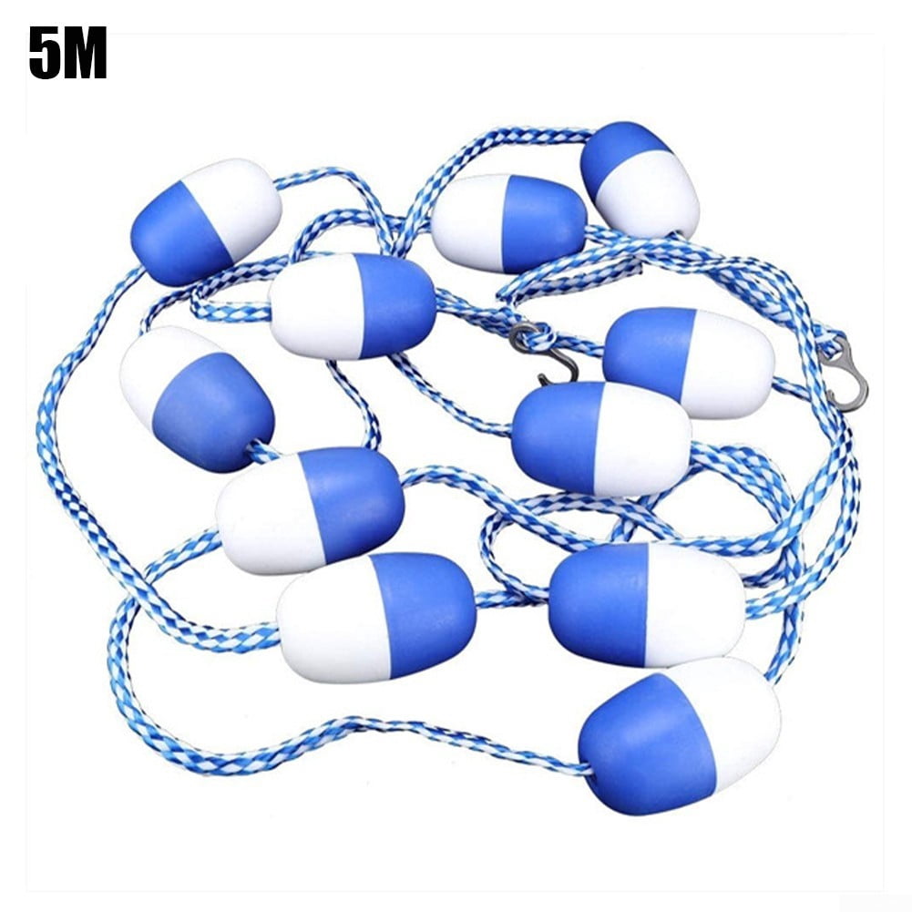Corde Diviseur De Piscine Avec Flotteurs PVC - 5m (16.4 Pieds), Clips Acier Inoxydable, Pour Séparation Voies/ Zones - 12