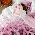 thumbnail image 4 of Castle Fairy Girls Female Women Animal Leopard Print Bedding Comforter Set 7-Piece,Bling Pink Glitter King Bedding Sets,Dreamy Princess Ultra Soft Bed Sheets,Ultra Soft Home Decor,Reversible, 4 of 8