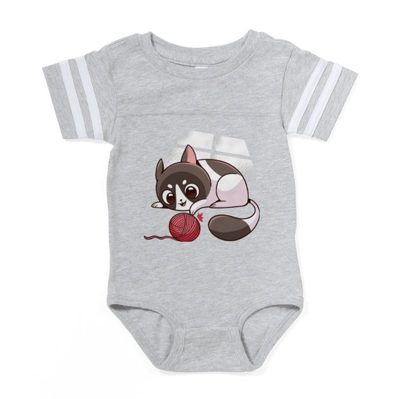 CafePress - Cute Kawaii Cat - Cute Infant Baby Football Bodysuit