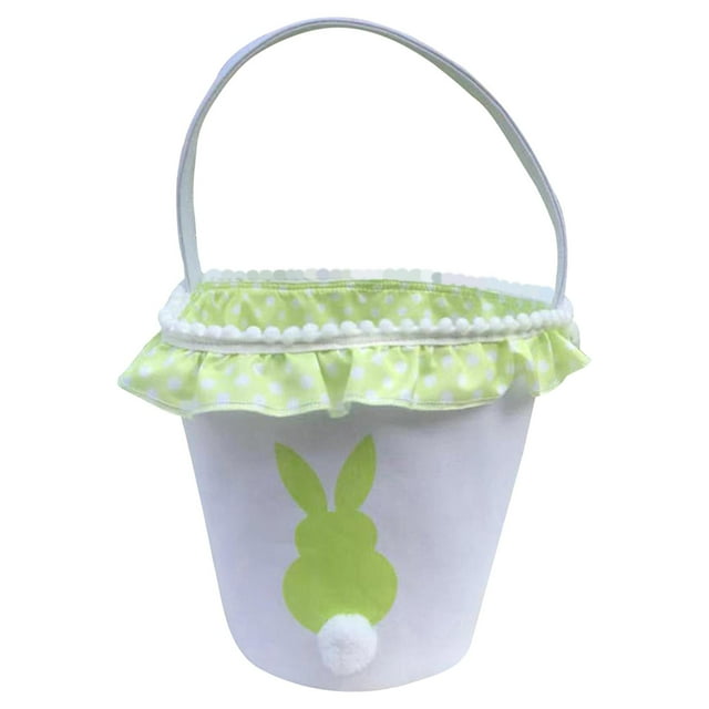 Cesta de conejo de Pascua, cesta de regalo para llevar, cesta de conejo, cesta con volantes para cazar Verde